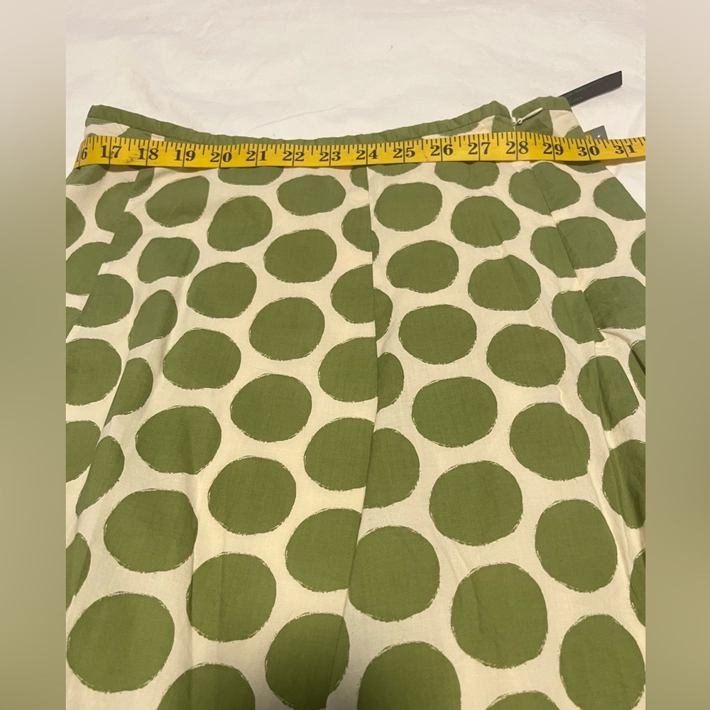 BODEN Women’s Green & Cream Polka Dot A- Line Retro Style Midi Skirt Size 8L - Picture 10 of 13